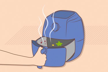 custom illustration showing dirty air fryer