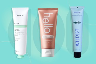 a collage of some of the best natural toothpastes