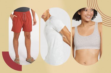 a collage of some of the best workout clothes for psoriasis