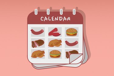 Custom graphic showing calendar with different types of meat