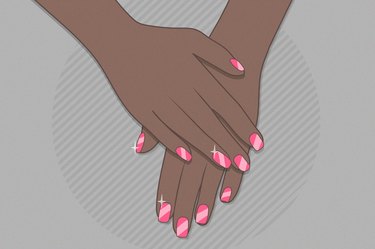 an illustration of a person's hands with a gel manicure